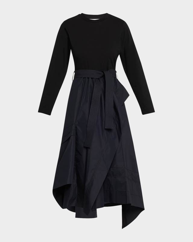 Long-Sleeve Combo T-Shirt Dress